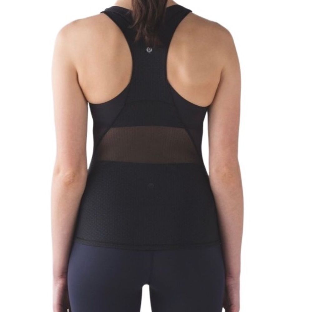 Size 6 Lululemon Body Con Tank Black With Mesh Back